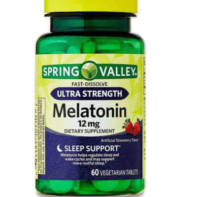 Melatonina 12mg, Ultra Strength  , 60 Tabletes, Spring Valley EUA